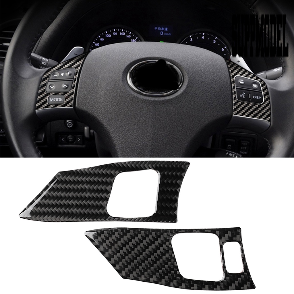 2pcs Stiker Cover Stir Mobil Kiri / Kanan Bahan Carbon Fiber Untuk Lexus IS250 2006-2012