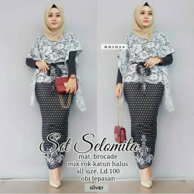 SHOPASHOP SOLO - Setelan fendi gamis fendi kebaya brukat rok hitam atasan brokat pakaian wanita