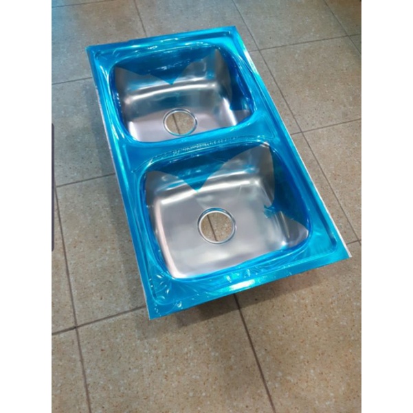 Sink Stainless Tebal 2 Lobang MGS 8048 - Bak Cuci Piring 2 Lobang