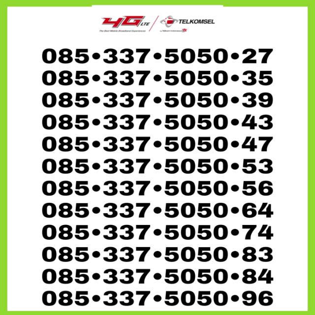 Nomor Cantik Kartu AS 4G 5050