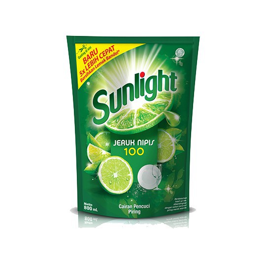 Sunlight LIme Sabun Cuci Piring 650ml refil 2pcs (free Sunlight 95ml)