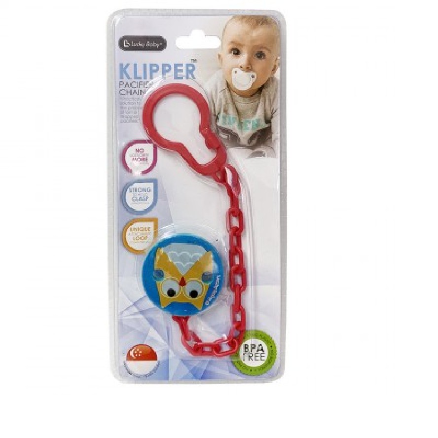 Lucky Baby Klipper Pacifier Chain Owl Pink Gantungan Empeng LB9422