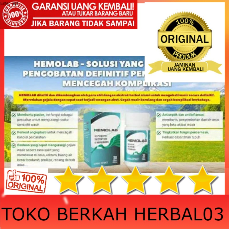100% ASLI Hemolab Obat Wasir Ambeien 100% Asli Original Terbaik 100% ASLI