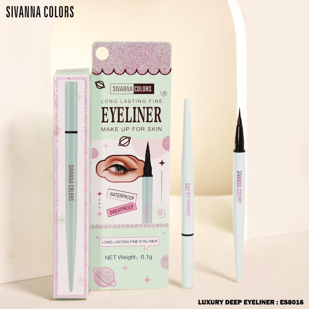 TERMURAH Sivanna Colors Long Lasting Fine Eyeliner Black Sweatproof Waterproof Long Lasting Fine ES8016