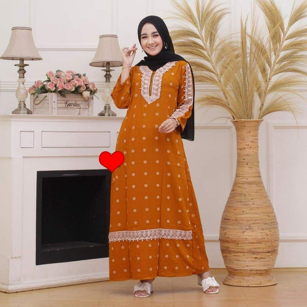 LONGDRESS  POLKA JARRA LUNA  / DASTER ARAB / DASTER  DAILY / LONGDRESS JARRA LUNA