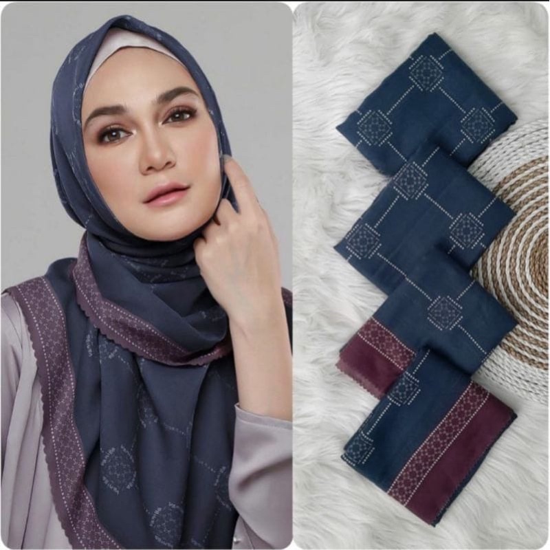 HIJAB Segiempat VOAL MOTIF Luna series