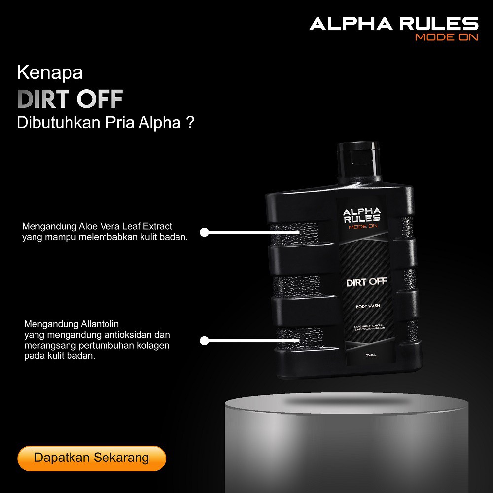 Alpharules Dirt Off Sabun Mandi Pria Body Wash Alpha Rules Original