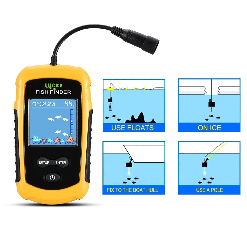 Alat Deteksi Pelacak ikan Portable Sonar Fish Finder Range 100M