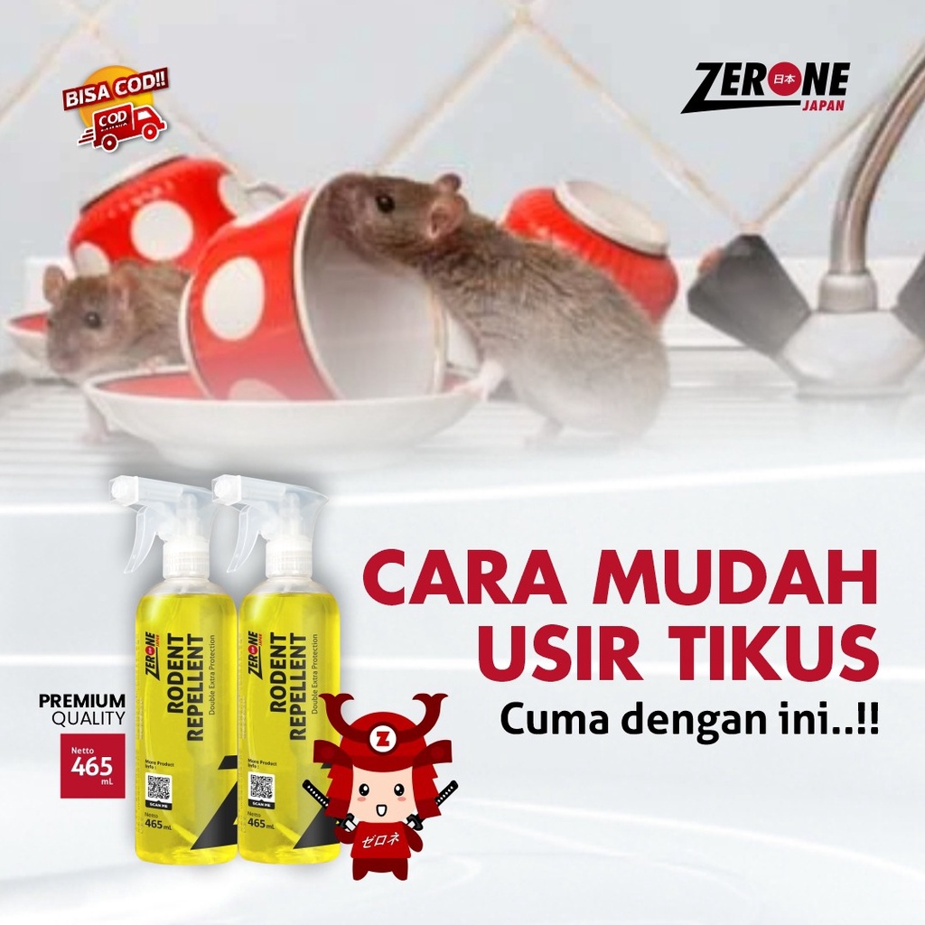 Rodent Repelent Zerone Japan Kemasan Baru 465ml Pengursir Tikus Ampuh