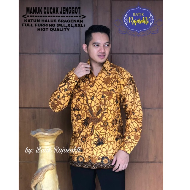 Batik Pria MANUK CUCAK JENGGOT FULL FURING Katun Halus Ori Solo