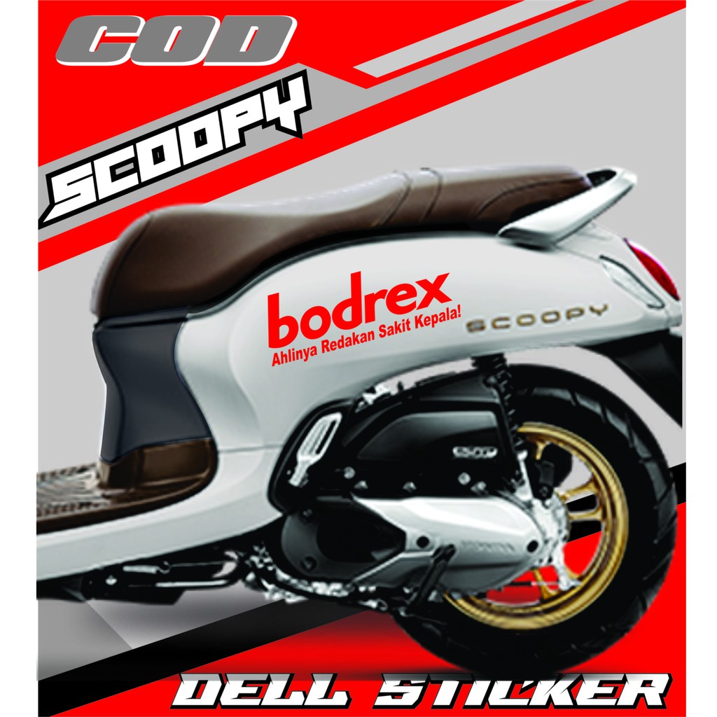 Stiker Scoopy BODREX Sticker scoopy Cutting sticker merek LO.NTE OPEN BO BACOT HOLOGRAM CUTTING