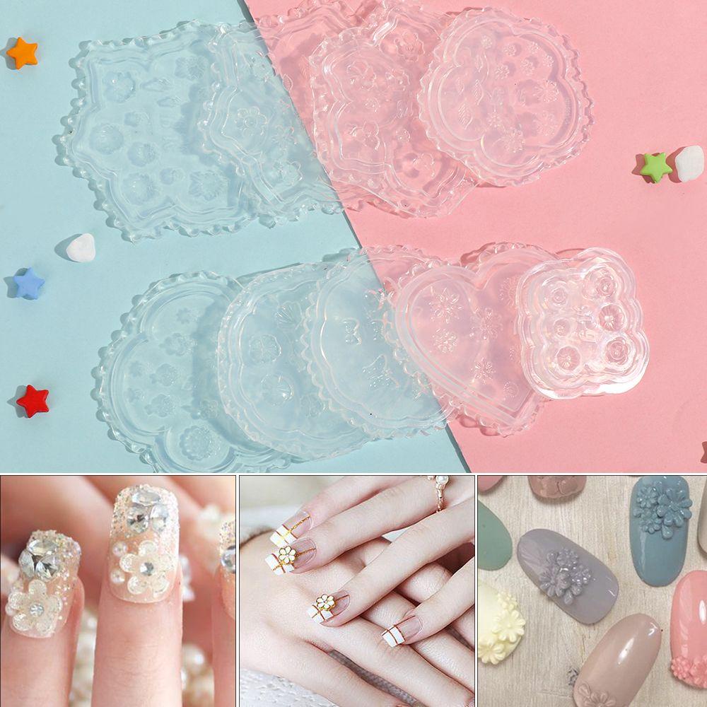 Solighter Nail Art Cetakan Silikon Transparan Menjatuhkan Lem Manik-Manik Kecil Kristal Epoxy Cetakan