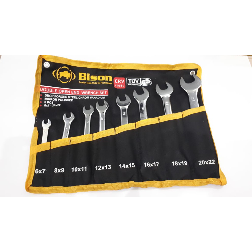 Kunci Pas set 8pcs BISON - Double Open-end Wrench Set 8 Pcs BISON