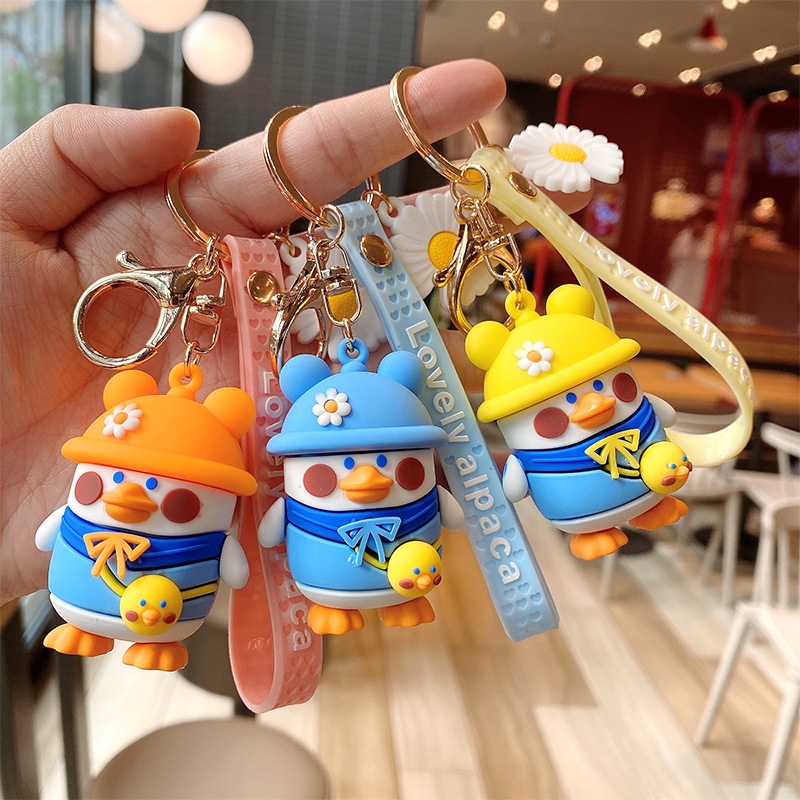 Thala-Keychain/ Gantungan Kunci LOVELY ALPACA Duck Bertopi Import