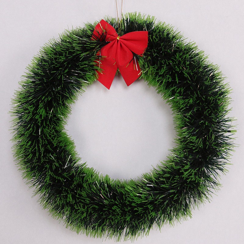 GROSIR Krans Natal 30CM Lingkaran Daun Pita Daun Hijau Slinger Natal Murah Lingkar Advent Natal Pintu