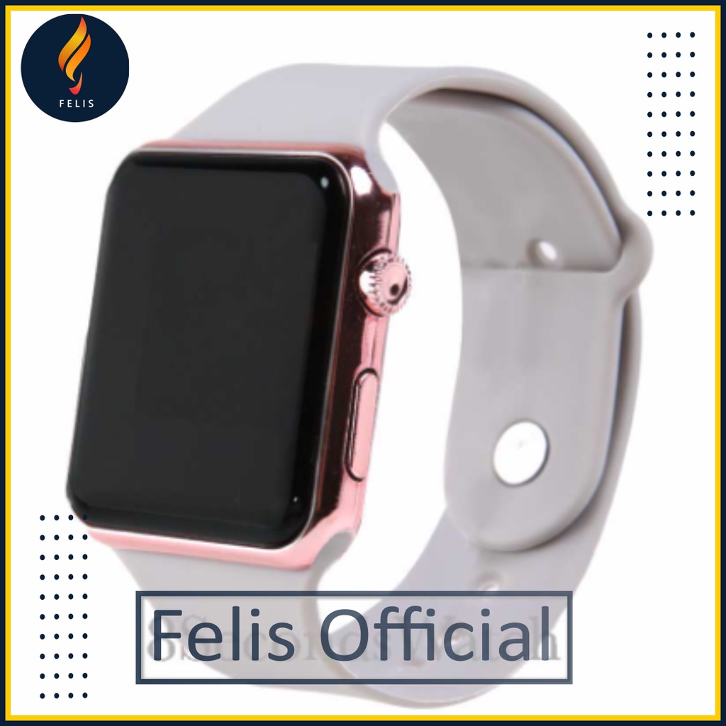JAM Tangan Pria Wanita Digital Anti Air Trend Terbaru 2021 Jam Tangan Cewek Casual Main Kecil Elegan Murah F020-Abu Body Rosegold