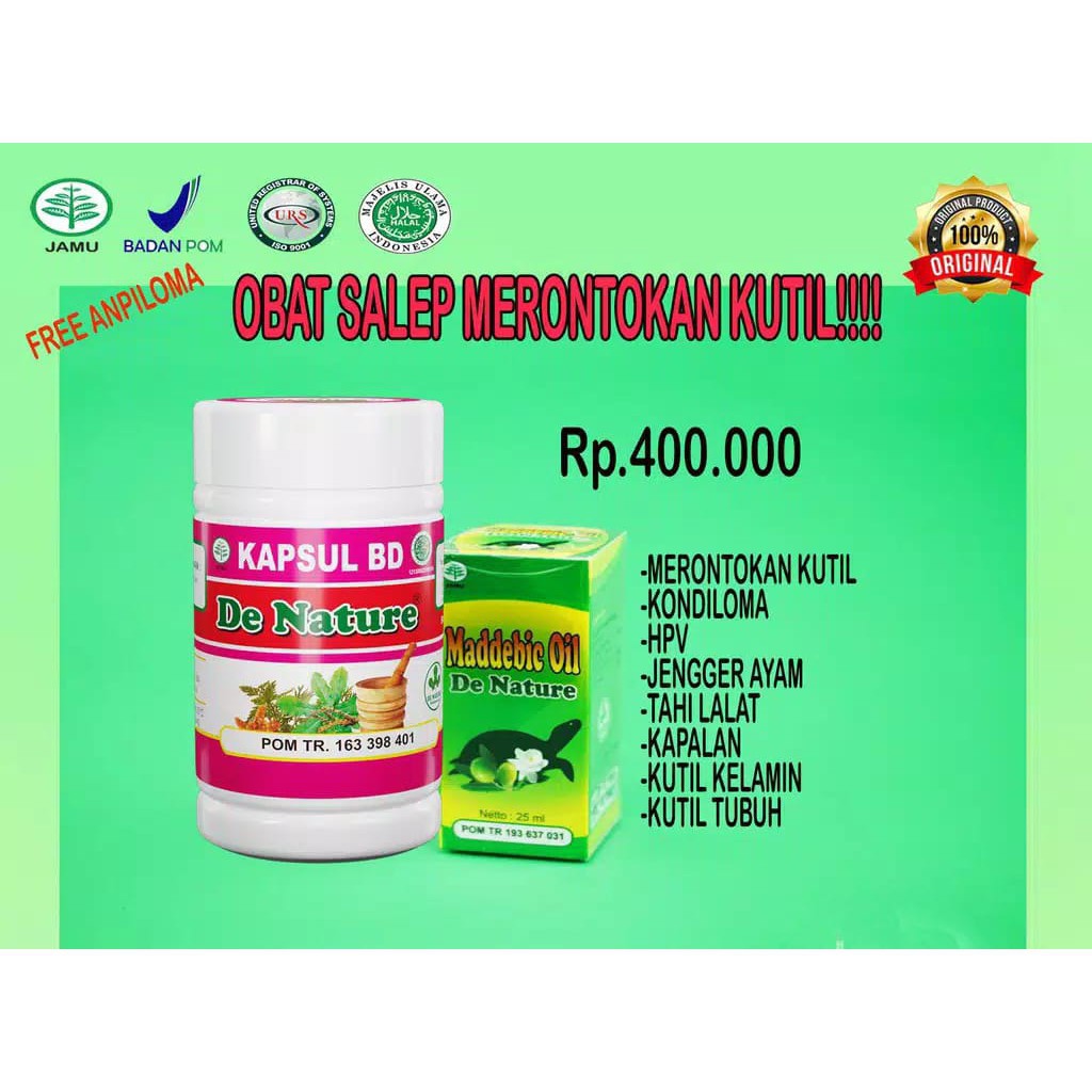 Obat Kutil Kelamin Pria Ampuh Kapsul BD, Maddebic+Anpiloma De Nature 100 % AMPUH