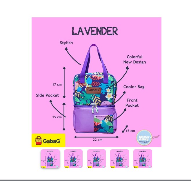 Gabag Cooler Bag Lavender Free 2 Ice Gel Gabag @500gr