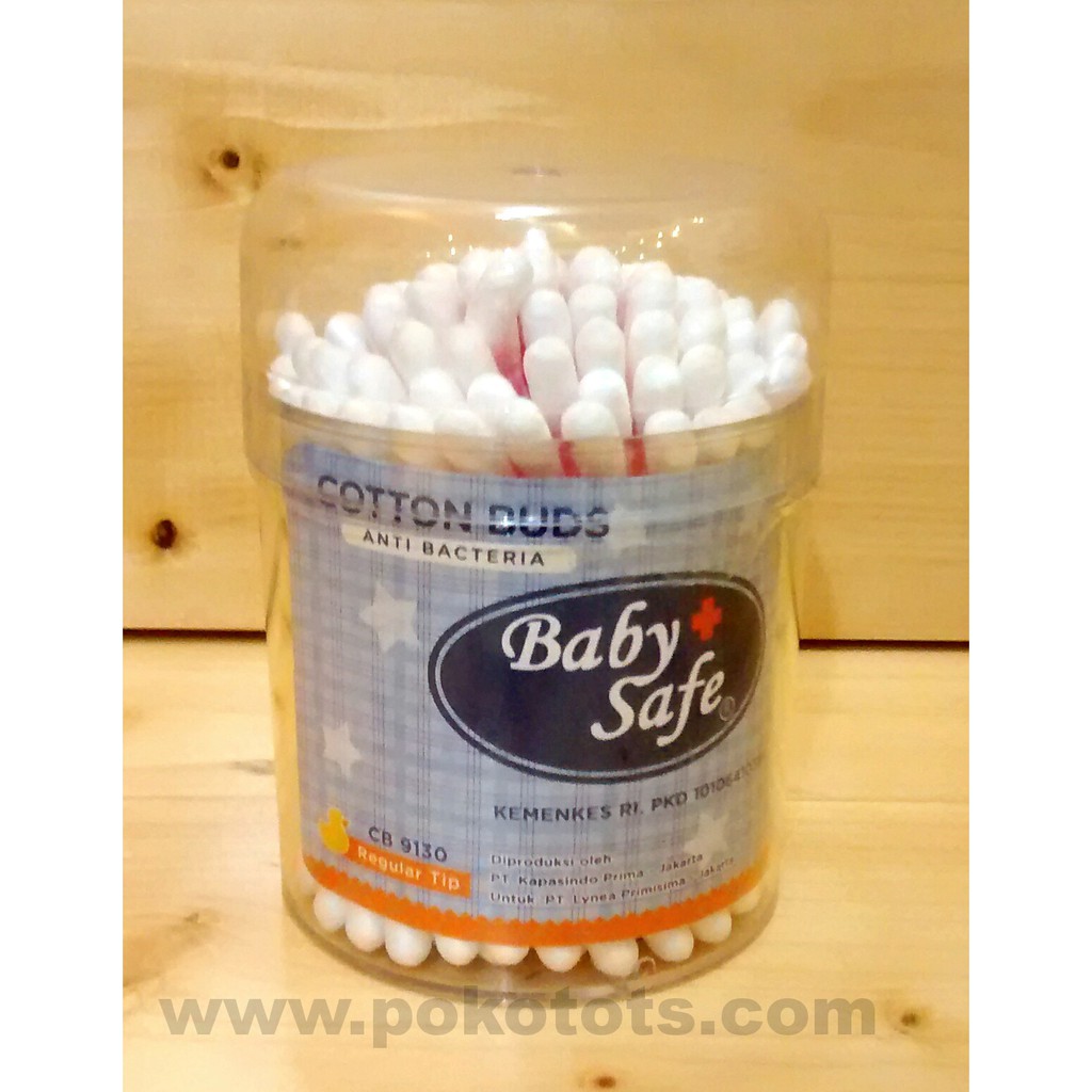 Baby Safe Cotton Buds Regular Tip Pot Isi 100 pcs Tip Besar