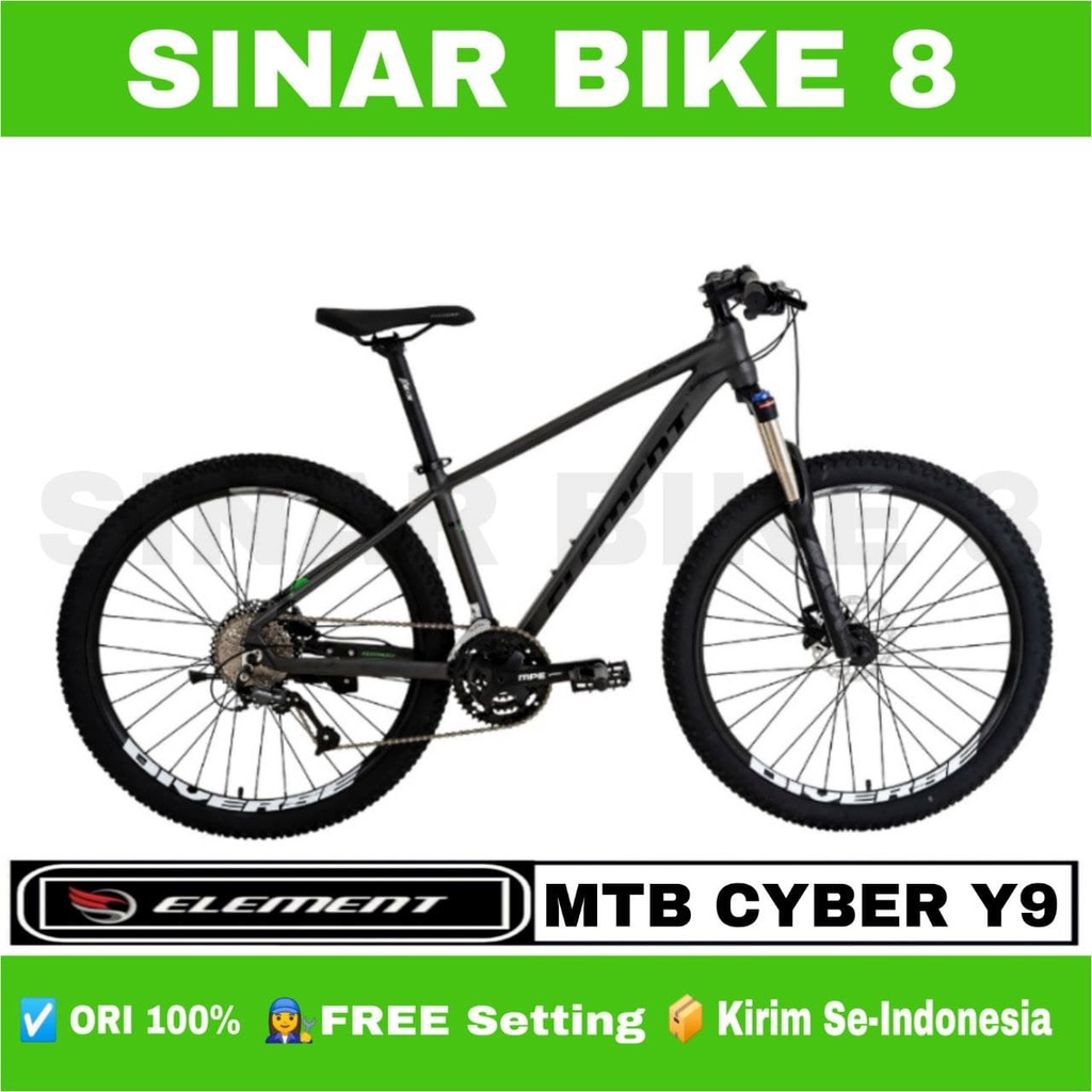 Sepeda Gunung Ukuran 27.5 Inch MTB ELEMENT CYBER Y9 3 x 9 Speed Hidrolik