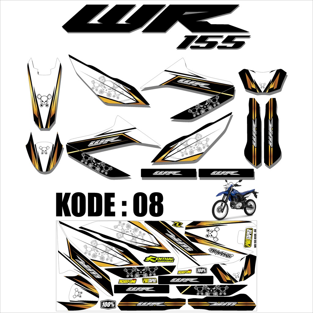 (COD)Sticker Striping Stiker Lis Variasi Trill WR 155 Desain Supermoto TMK 08