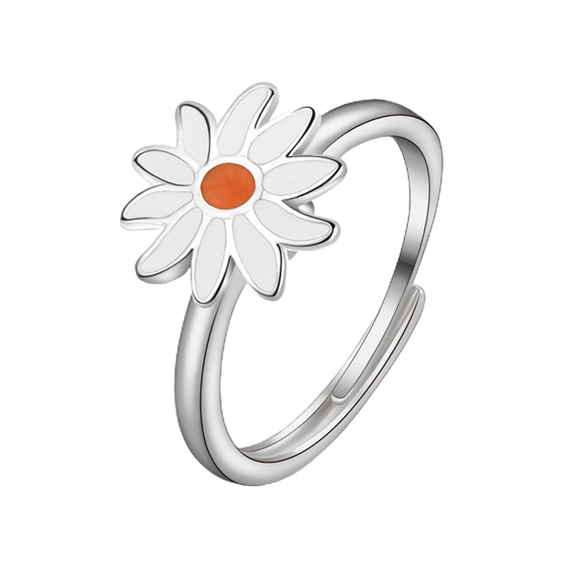 Cincin Fidget Spinner Motif Lebah + Bunga Aksen Kristal Untuk Wanita / Pereda Stress / Cemas / Pertunangan