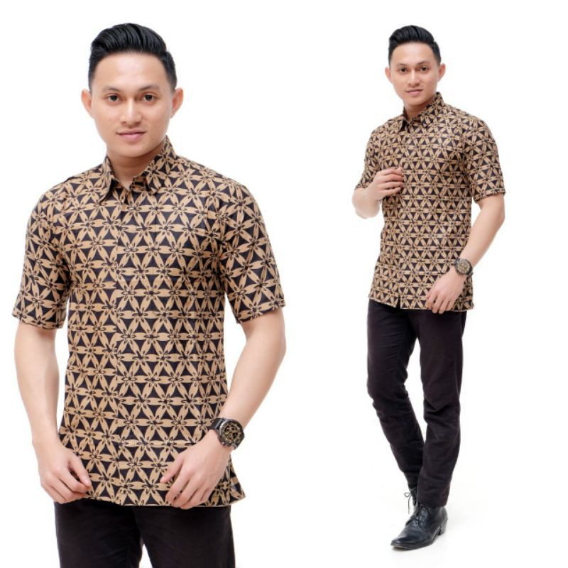 Batik wanita ASJ SA HRB026 Kenongo Kemeja Tosca Pendek-13 kemeja bintang