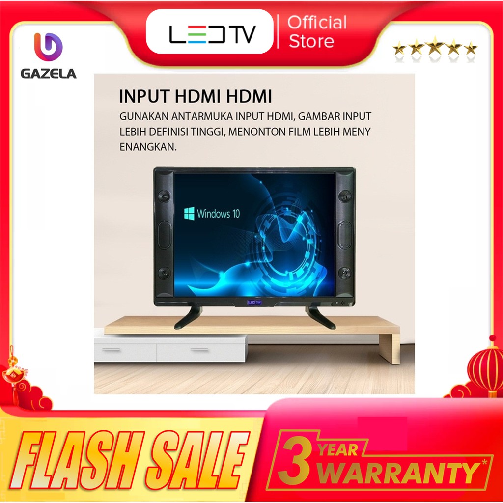 TV LED 24INCH SUPPORT HDMI, VGA, USB, AV LAYAR SUDAH HD GARANSI 5TAHUN COCOK UNTUK PC, TV, PS3, DLL