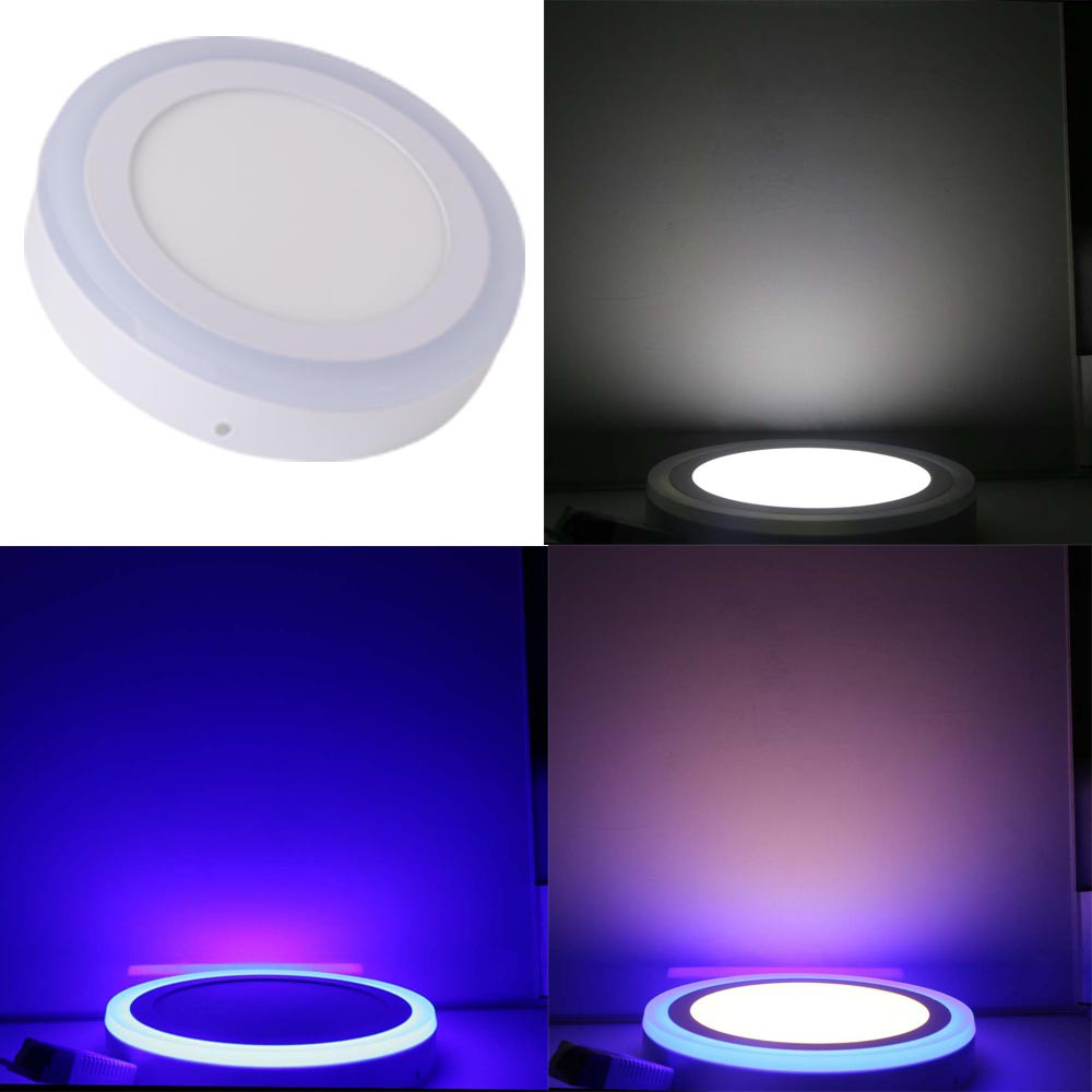  Lampu  Panel  LED  Dua Warna 18W Putih 6W Biru OUTBOW Bulat 