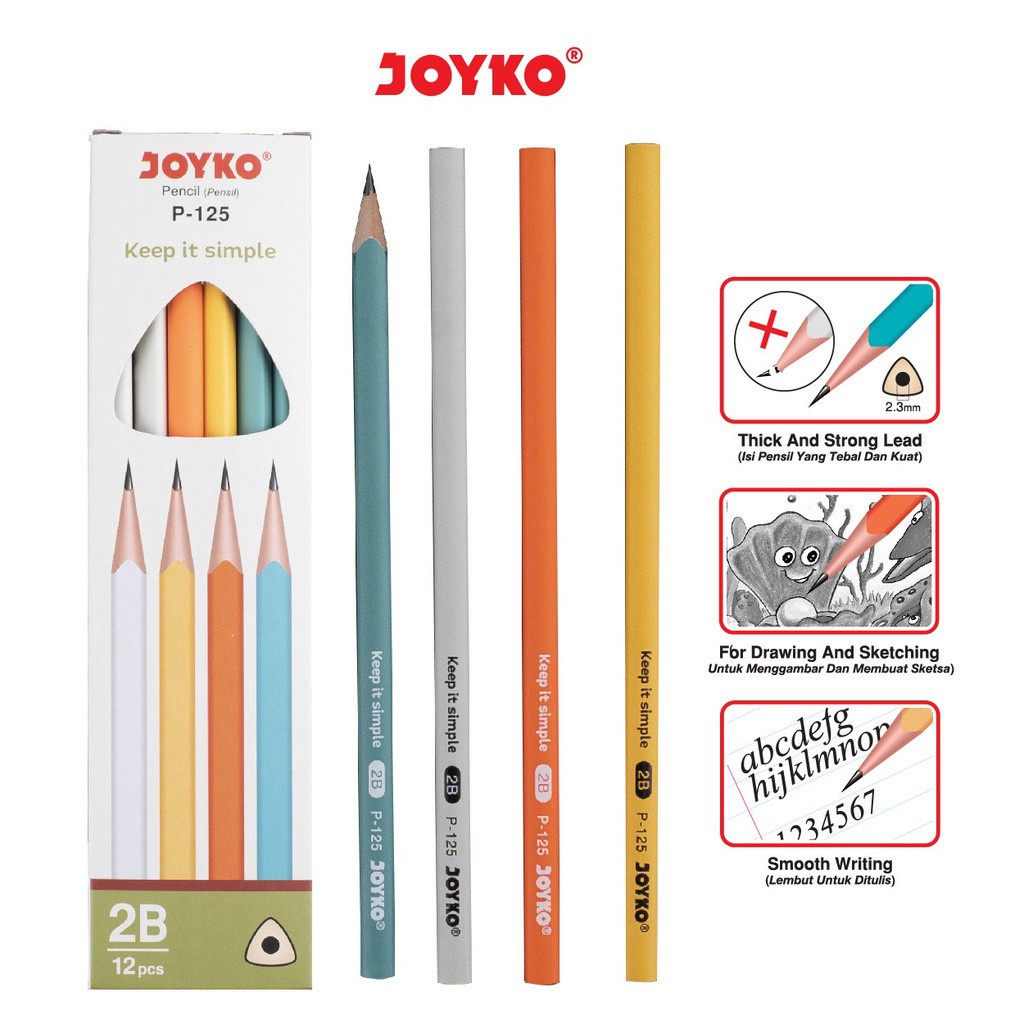 

[D] Pensil 2B Joyko P-125 (12pcs)