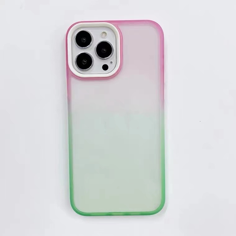 Case Transparan Warna Gradasi Pelangi Untuk iPhone 13 Pro max 12 Pro max 11 Pro max