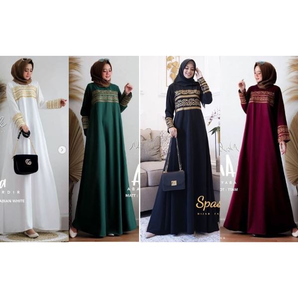 (BISA COD)NEW ABAYA ANNISA GAMIS MAXI  DRESS BORDIR
