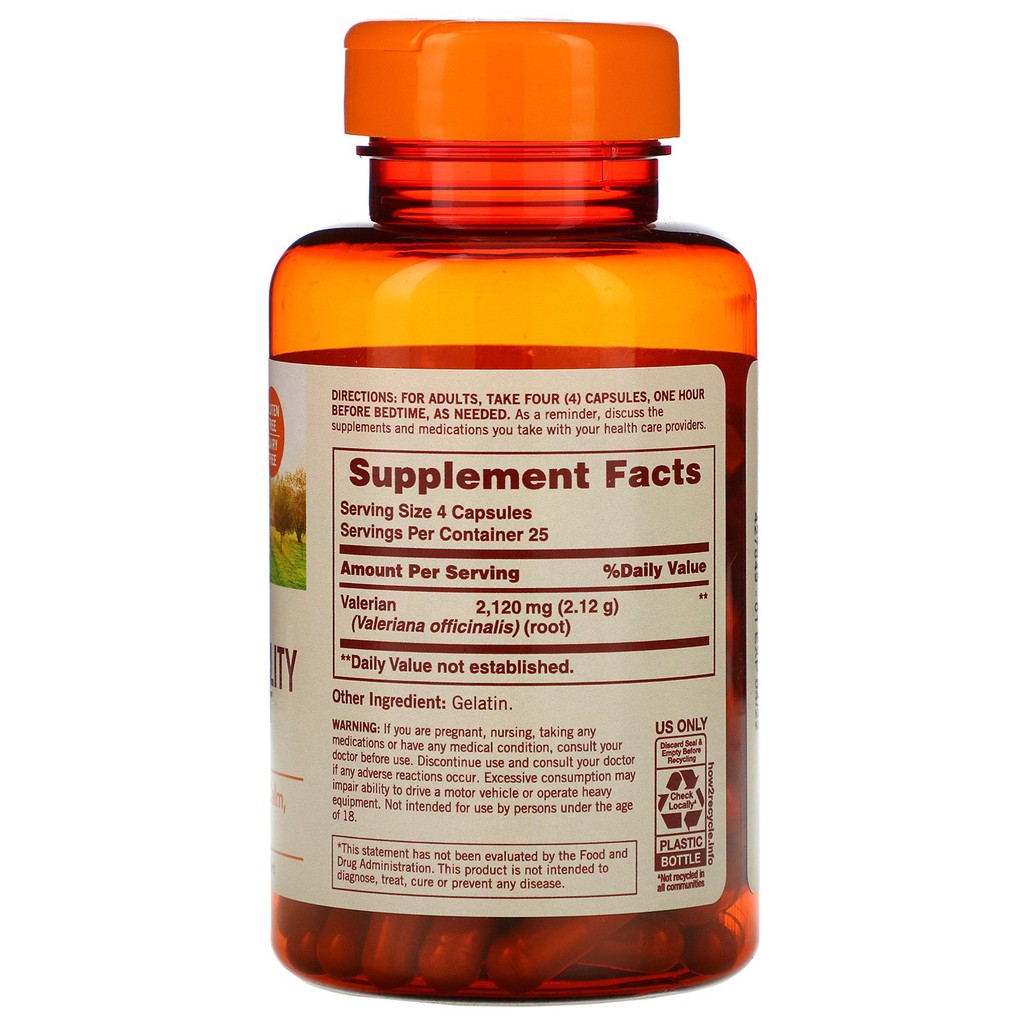 Sundown Naturals Valerian Root 530 mg 100 Cap Vit Tidur Tenang