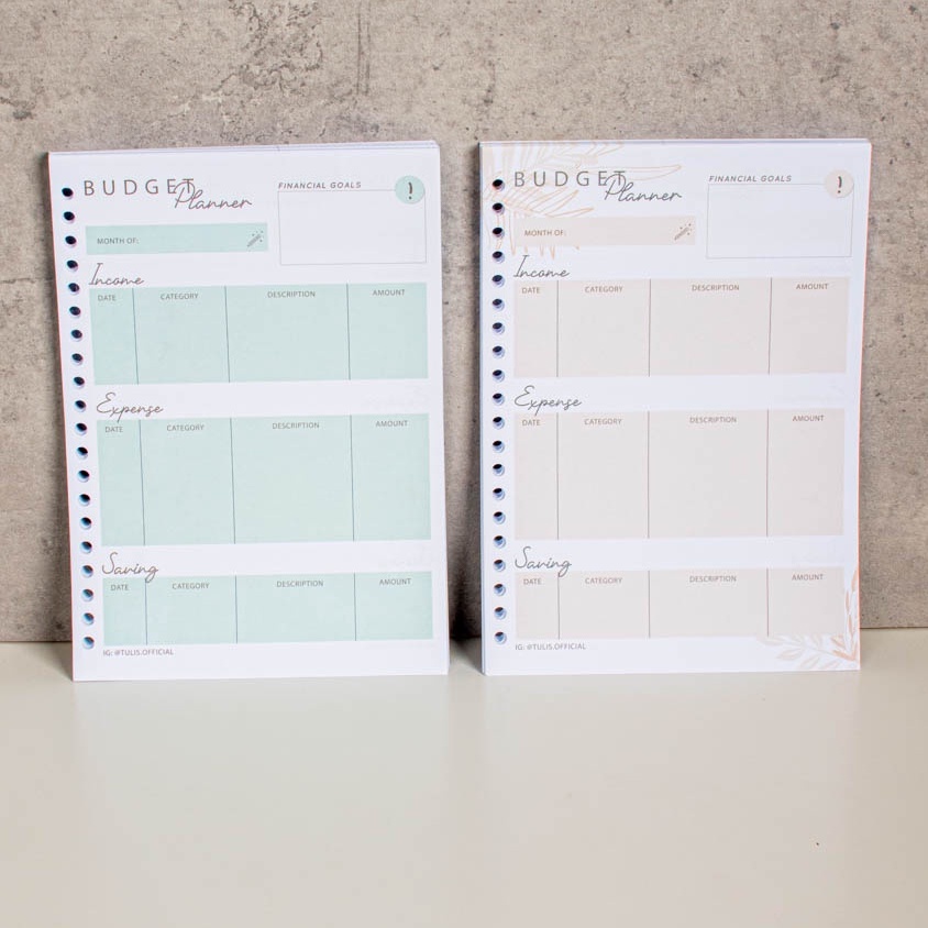 

[TULIS.ID] Colorful Budget Planner Loose Leaf A5 100 Gsm 50 Lbr 20 Ring
