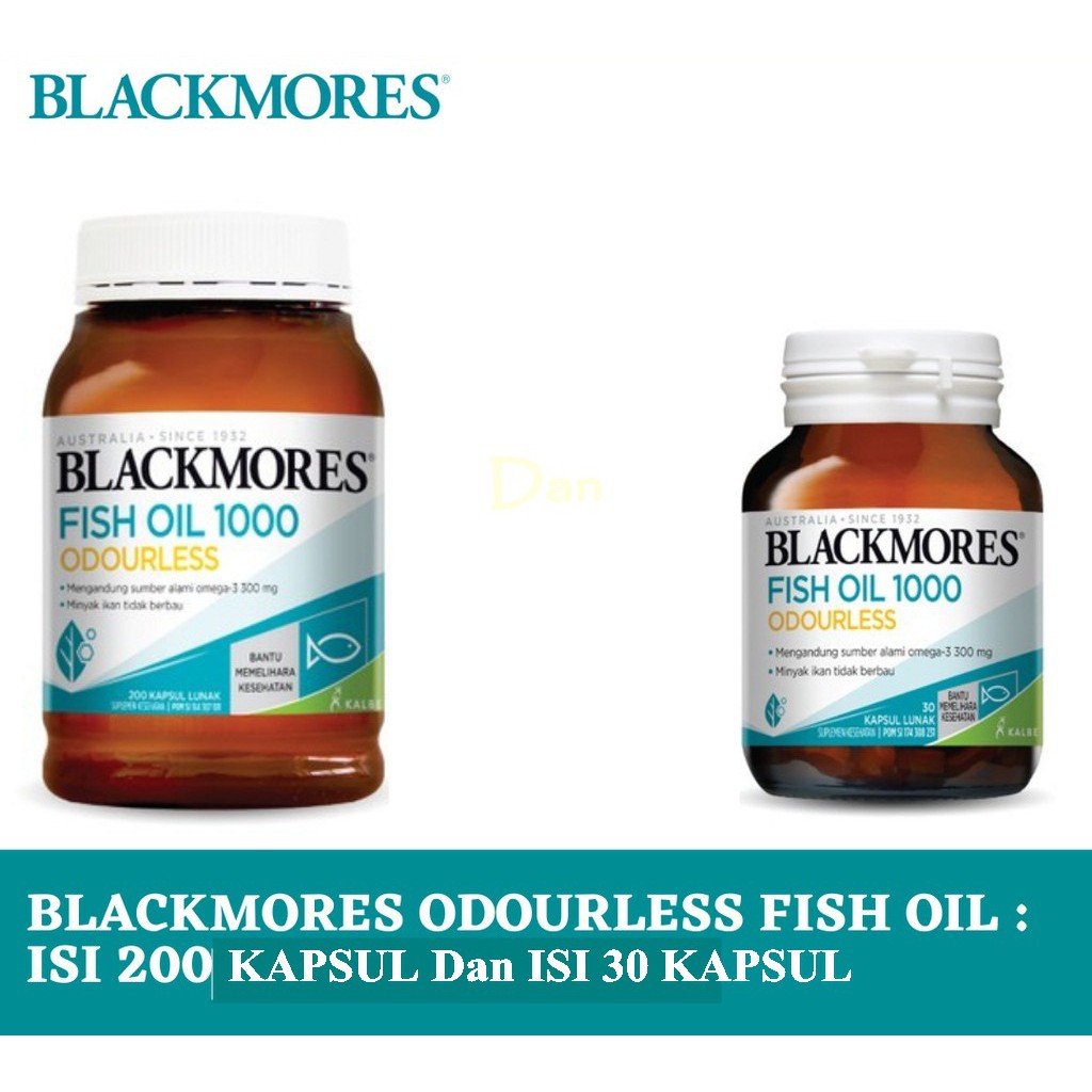 BLACKMORES FISH OIL 1000 ODOURLESS VITAMIN TUBUH / ODOURLESS FISH MINI CAPSULE ISI 30 / ISI 90