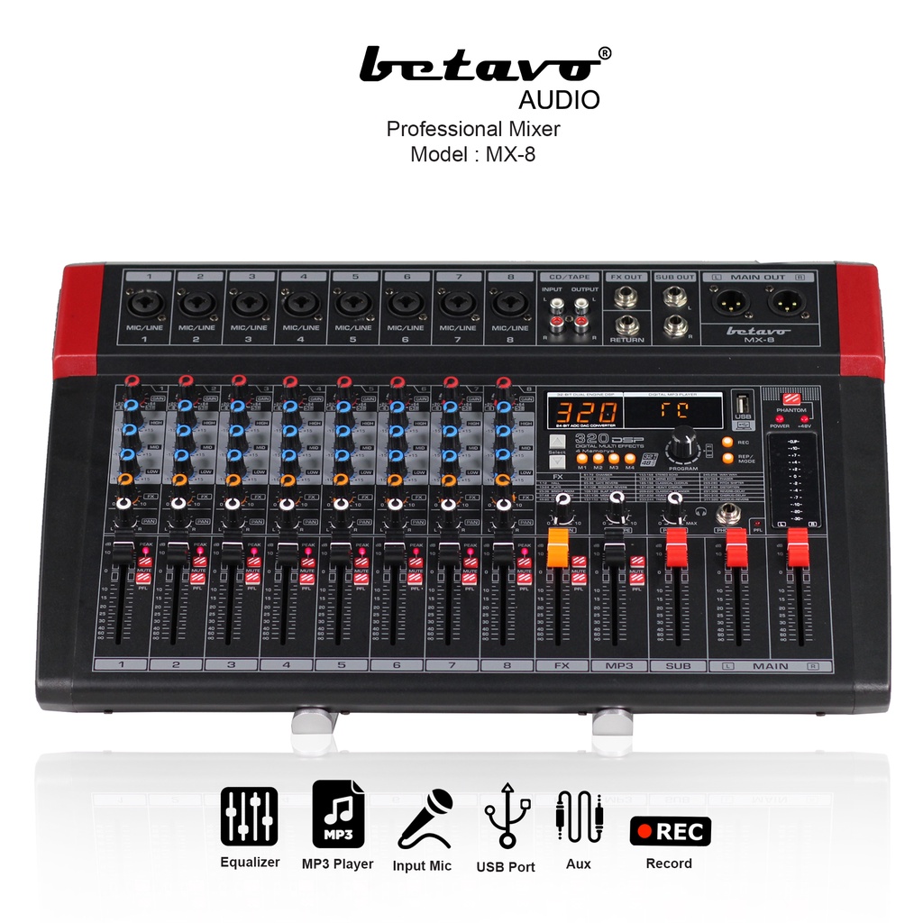 Audio Mixer profesional betavo MX 8 / MX8 / mixer audio / mixer / mixer sound system / ProAudioSound