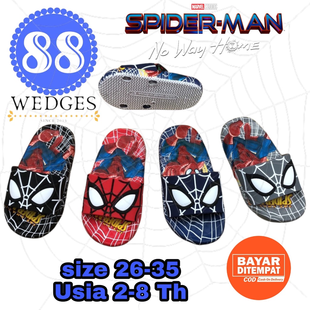 NEW  Sandal Jelly Import Anak Laki Laki BALANCE 8829 Karakter Spiderman No Way Home Selop Karet Kere