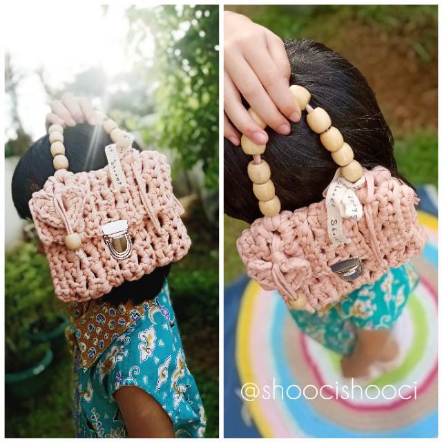 TAS RAJUT HANDMADE CLUTCH MACRAME ELEGAN TAS PESTA