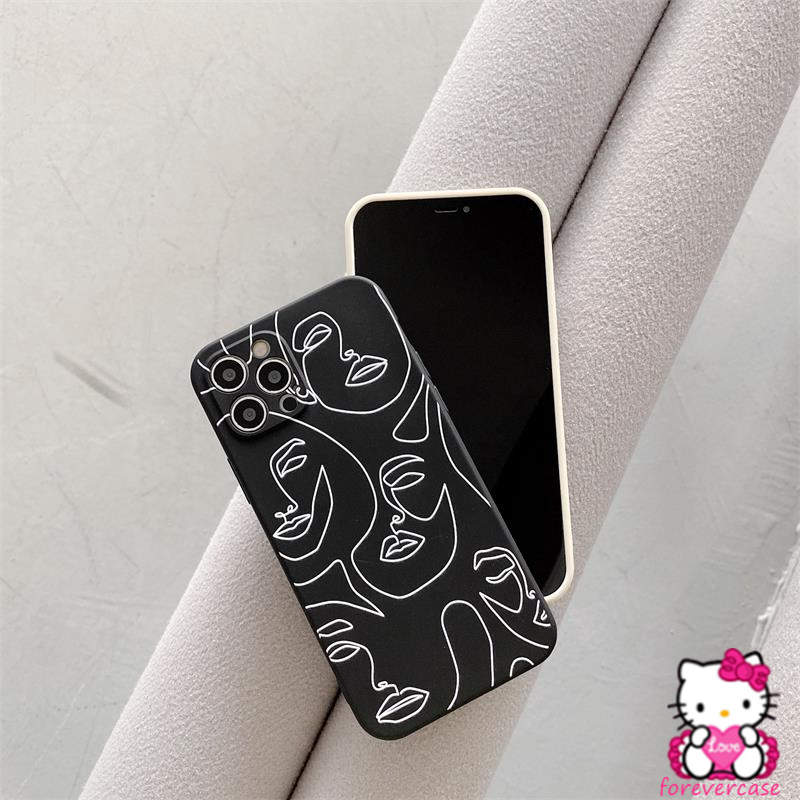 Art Line Face Simple Case Samsung A32 A52 A72 A12 M12 A03S A52S A51 A71 A11 M11 A50 A50S A30S A20S A21S A31 A10S Fashion Soft Tpu Protector Phone Case