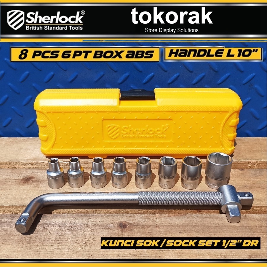 KUNCI SOCKET SET 8 PCS 1/2 INCH 6PT SHERLOCK - KUNCI SOCK - KUNCI SOK