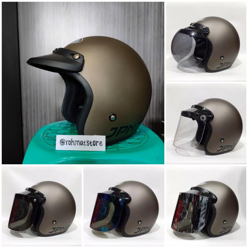 Helm Bogo Abu Doff/Helm Cewek/Helm Cowok/Helm Dewasa