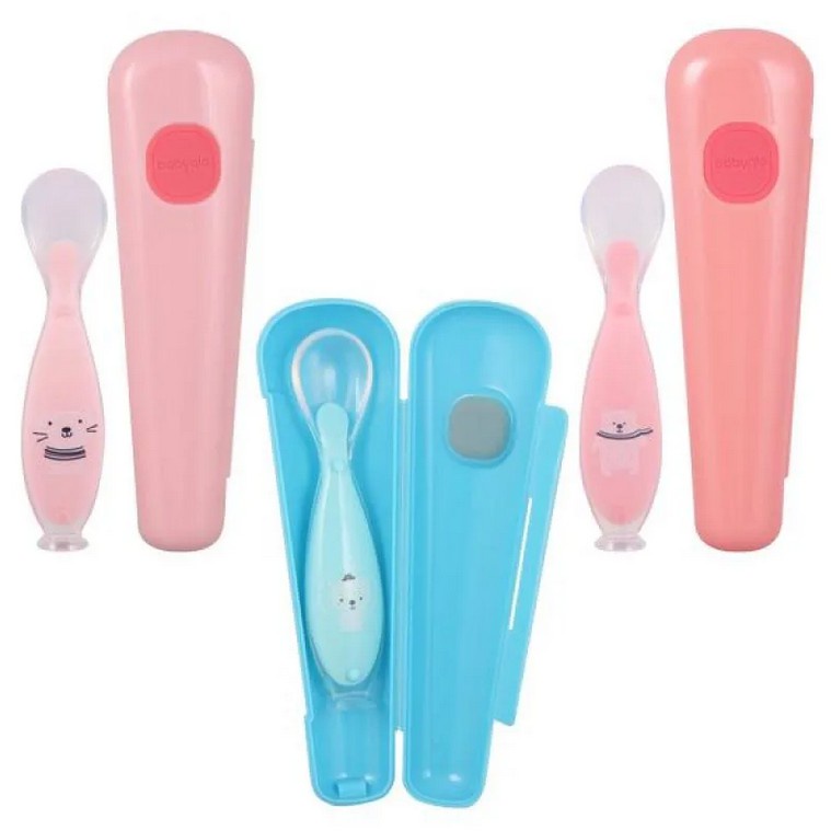 BABYQLO Silicone Baby Spoon BQ-SP8003 - Sendok Makan Bayi