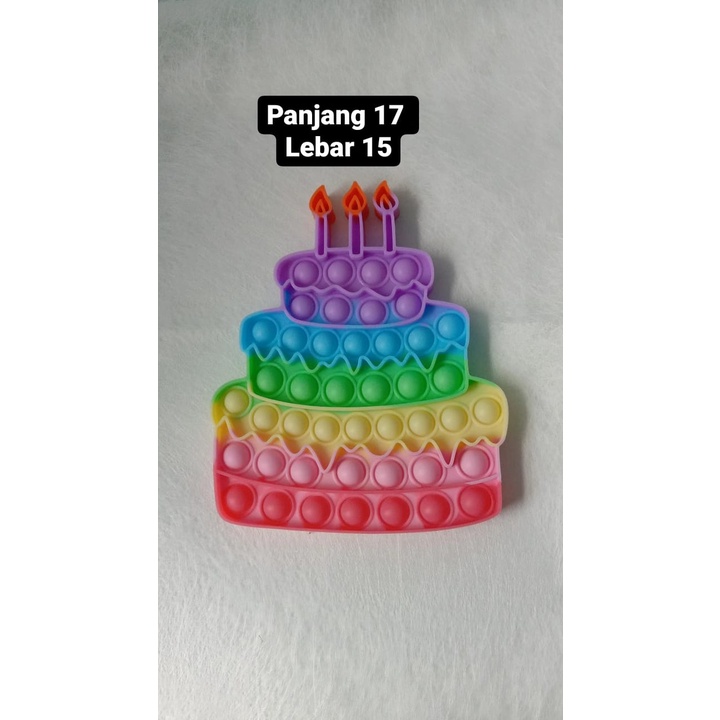 WWM 60 POP IT Exvacator Birthday Lucu Unik Besar JUMBO MURAH RAINBOW UNICORN fidget push Pop Its Fidget Toy Push bubble kids POPIT-Birthday Cake