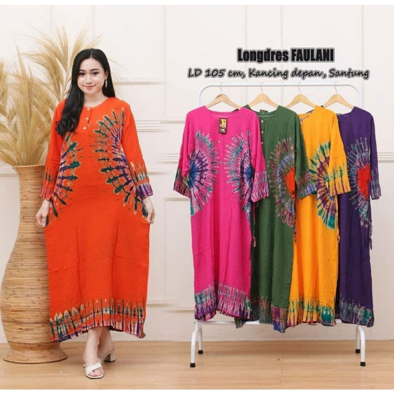LONGDRESS FAULANI WARNA LD ±105 / LONGDRESS MURAH BUSUI KANCING DEPAN / LONGDRESS KEKINIAN