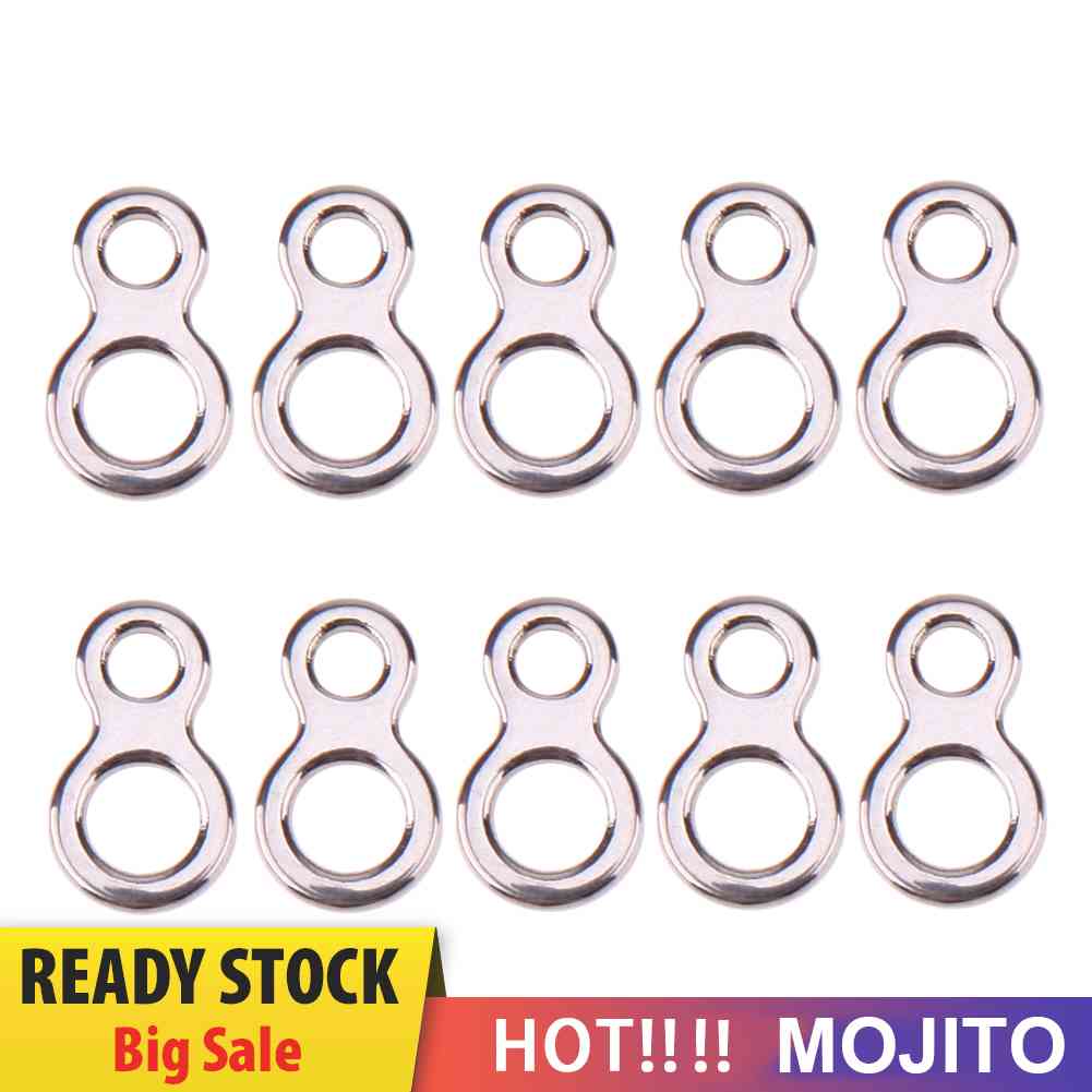 10Pcs Ring Butterfly Jigging Bentuk Angka 8 Bahan Stainless Steel Untuk Memancing