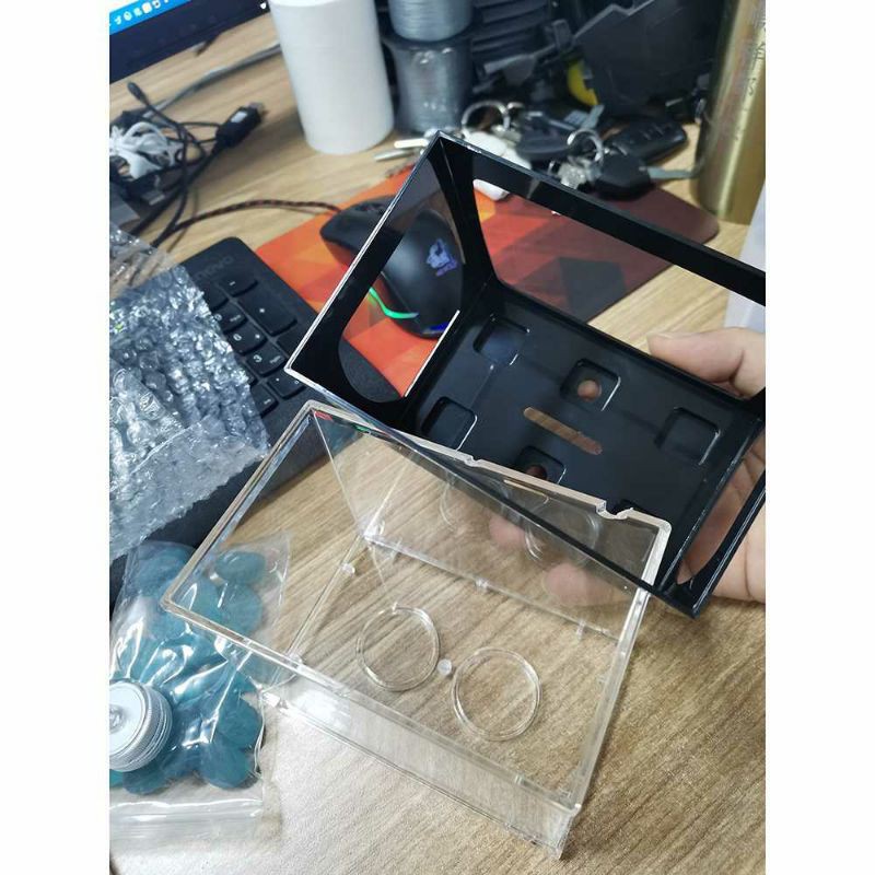 TOPINCN Aquarium Akuarium Mini Fullset Lengkap Block with Colorful Lampu LED Lengkap Dengan Batu