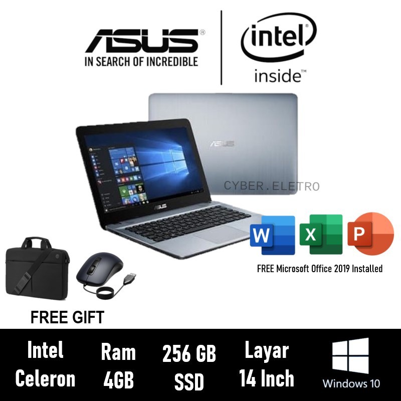 free hadiah Laptop Asus X441 intel Celeron RAM 4GB HDD 1TB FREE MOUSE + TAS