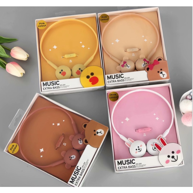 [KN-200] Headphone Karakter Kartun Hewan Imut / Headset Kartun Lucu / Earphone Overhead Motif Kepala Kartun Animals