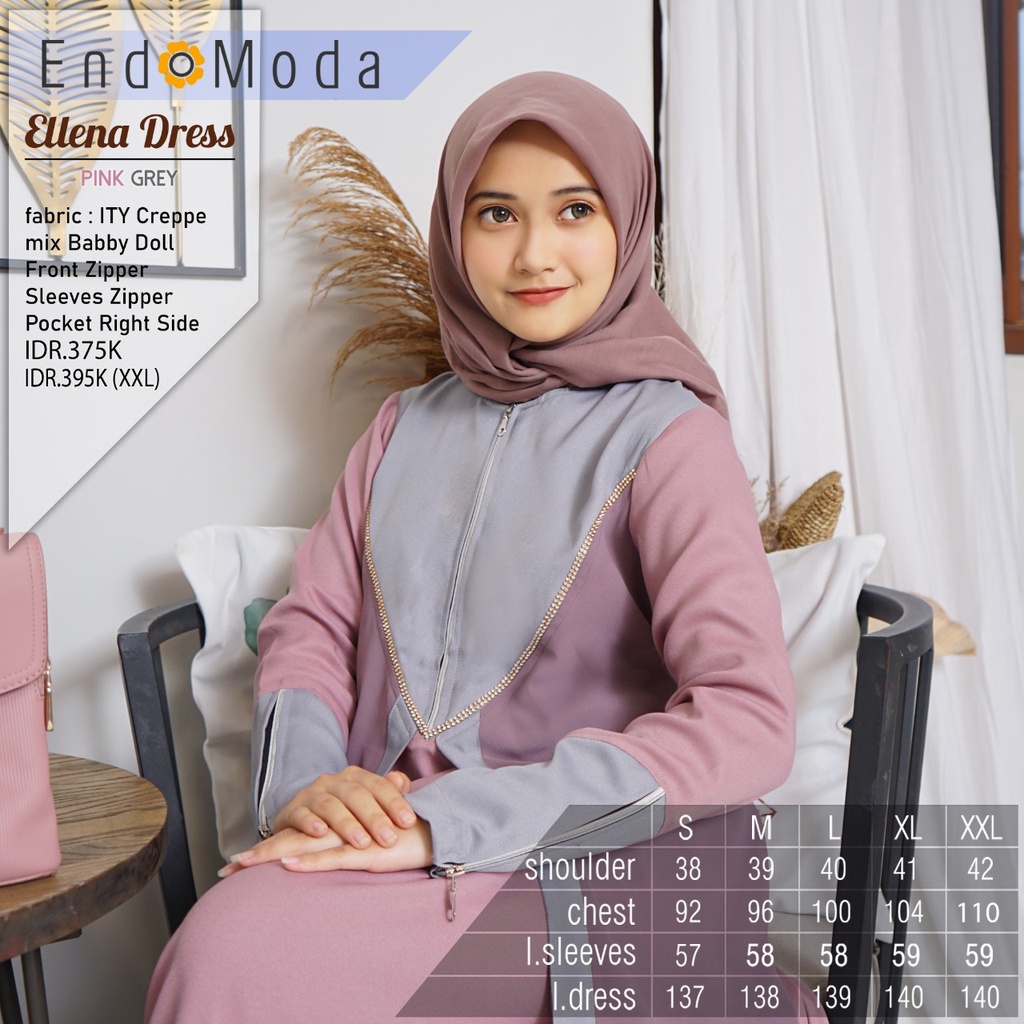 Gamis COUPLE Ibu dan Anak ELLENA DRESS Ori By ENDOMODA Gamis COUPLE Murah READY SIAP KIRIM