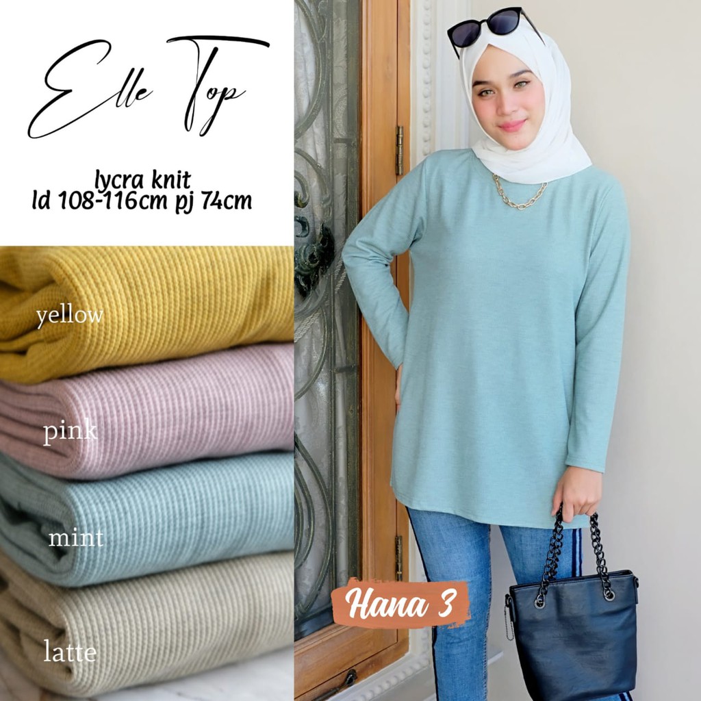 Elle Top Blouse Lycra Knit Jumbo